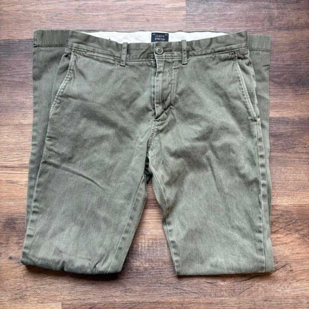 Womens Size W28 L32 Khaki Green J.Crew Stretch Pants, Cotton Spandex
